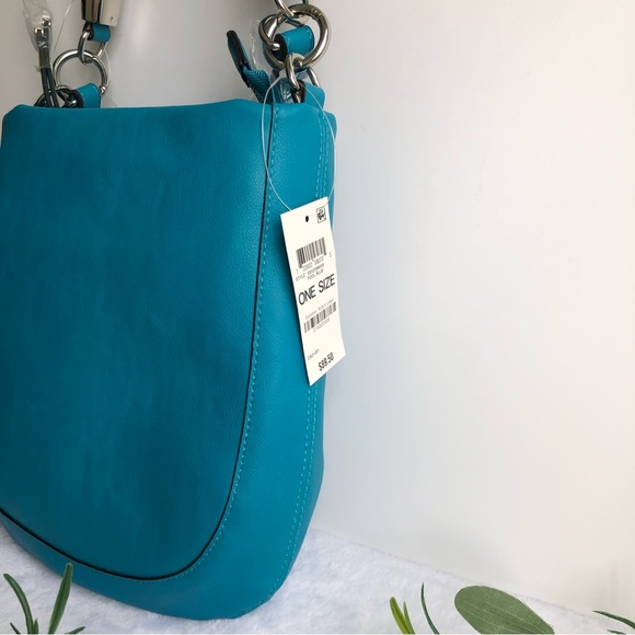 Alfani Small Twisted Handle Hobo Bag, Pool Blue, NWT - Picture 4 of 8